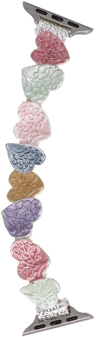 GlacierX bransoleta do smartwatcha Gleam Heart Stretch Bracelet Sweet Candy do Apple Watch 38/40/41mm Pastelowa