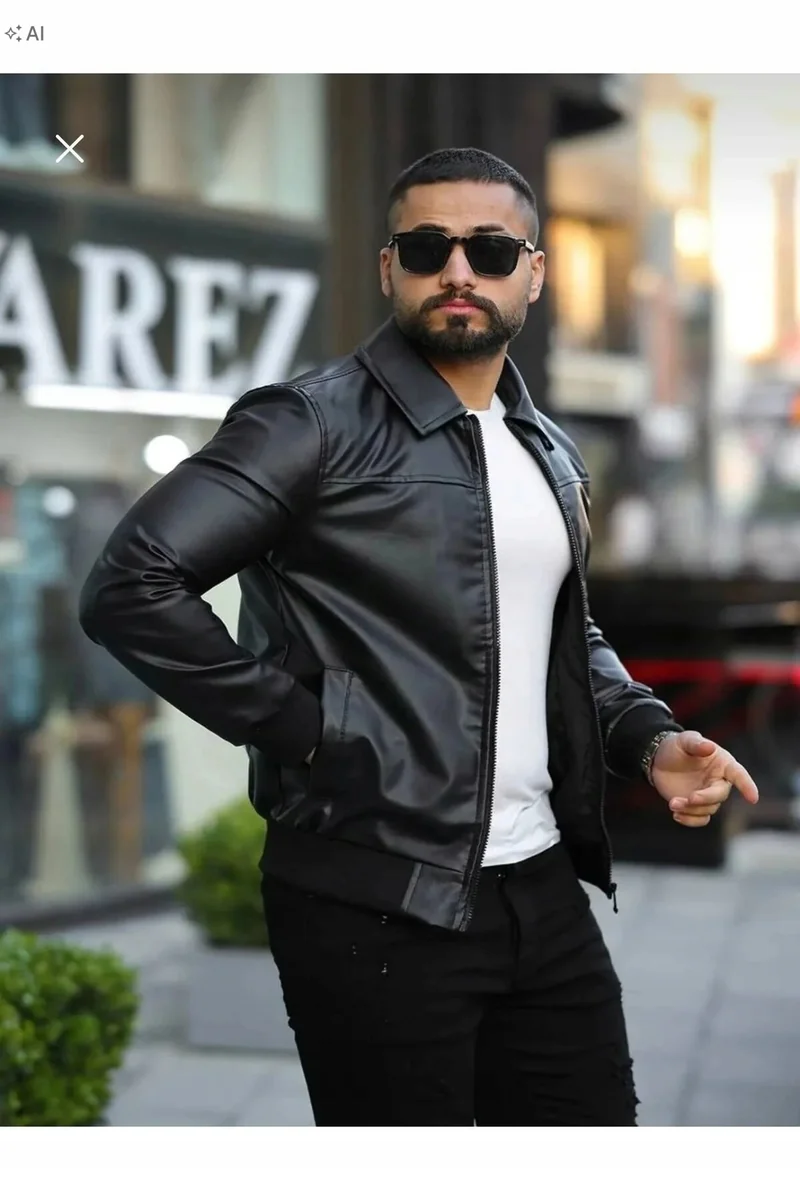 MĘSKA KURTKA BOMBER LAKIEROWANA CZARNA SPORTOWA XL 5IA