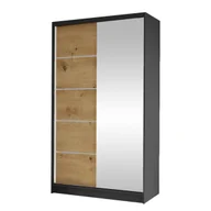 Szafy - Szafa z drzwiami przesuwnymi Diego III, Czarny / Dąb Artisan - miniaturka - grafika 1