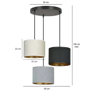 Emibig Hilde lampa wisząca 3-punktowa multikolor 1055/3PREM 1055/3PREM - Lampy sufitowe - miniaturka - grafika 5