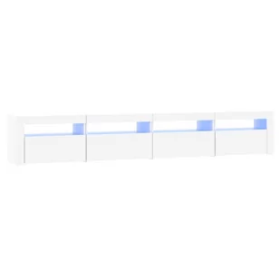 Lumarko Szafka pod TV z oświetleniem LED, biała, 240x35x40 cm - Szafki RTV - miniaturka - grafika 3