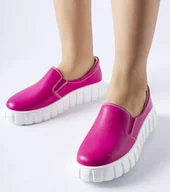 Botki damskie - Różowe wsuwane półbuty Igreja -40 - miniaturka - grafika 1