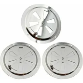 Kratki wentylacyjne - 3-częściowy okrągły otwór wentylacyjny ze stali nierdzewnej, regulowana rozeta otworu wentylacyjnego 125 mm, wentylator skrzelowy do wędzenia w kamper - miniaturka - grafika 1