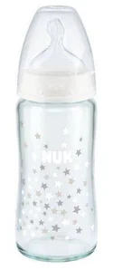 Nuk, Butelka szklana FC+, smoczek silikon, M, 0-6m, 240  ml - Butelki dla niemowląt - miniaturka - grafika 1