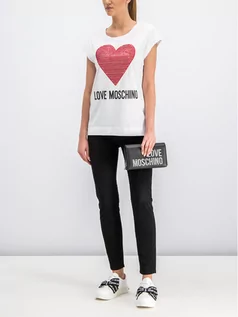 Koszulki i topy damskie - Love Moschino T-Shirt W4G7901M3517 Biały Regular Fit - grafika 1