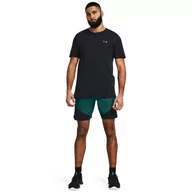 Spodnie sportowe męskie - Męskie spodenki treningowe Under Armour UA Peak Woven Hybrid Short - zielone - UNDER ARMOUR - miniaturka - grafika 1