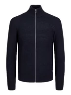 Swetry męskie - Jack & Jones JJPOWER męski kardigan z dzianiny, granatowy marynarka/szczegóły: czarny, L, Granatowy blezer/szczegóły: czarny, L - miniaturka - grafika 1