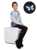 Rajstopy - Rajstopy bambusowe dziewczęce dziecięce z motylkiem czarne 116-122 MYWAY - miniaturka - grafika 1