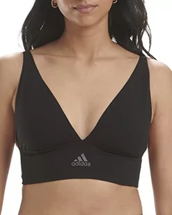 adidas Micro-Stretch bez szwu Longline Plunge Lounge biustonosz damski, czarny, XL, Czarny, XL - Biustonosze - miniaturka - grafika 1
