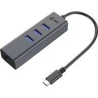 Huby USB - i-Tec USB-C Metal 3-portowy HUB z adapterem Gigabit Ethernet C31METALG3HUB - miniaturka - grafika 1