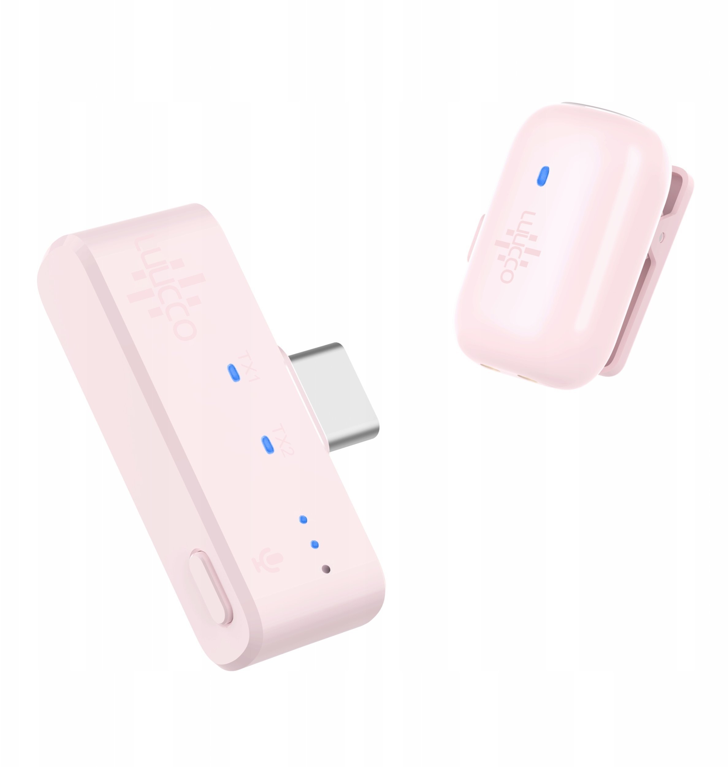 Mini Bezprzewodowy Mikrofon Krawatowy Hd 100m Do Telefonu Usb Type-c Usb-c / Minipods K1 / Różowy SB11210