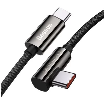 Baseus Legendary kątowy kabel szybkie ładowanie USB Typ C - USB Typ C 100W 5A 2m czarny (CATCS-A01) CATCS-A01