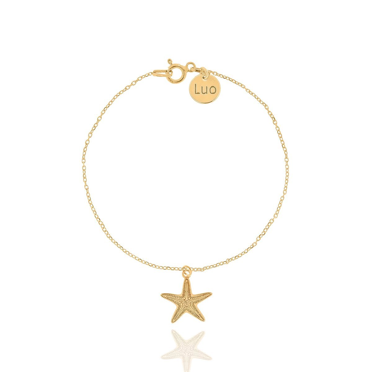 Bransoletka srebrna pozłacana z rozgwiazdą