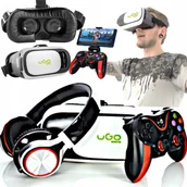 Okulary VR - GOGLE VR Z KONTROLEREM I SŁUCHAWKAMI DO TELEFONU 3D MEGA ZESTAW PREZENT - miniaturka - grafika 1