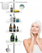 Półki łazienkowe - Korbi PÓŁKA ŁAZIENKOWA NAROŻNA POD PRYSZNIC TELESKOPOWA REGULOWANA WYSOKOŚĆ PÓŁKI - miniaturka - grafika 1