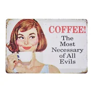 Dekoracje domu - Tabliczka Dekoracyjna Metalowa Coffee Sentence - miniaturka - grafika 1