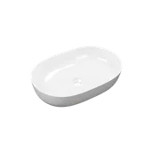 Umywalki - Excellent Jima umywalka nablatowa 51x36 cm owalna, biały połysk - miniaturka - grafika 1
