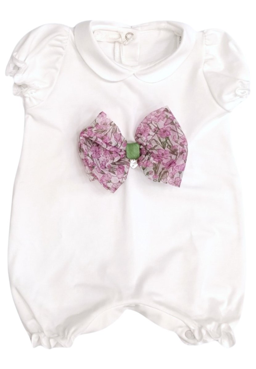 Ninnaoh - Pagliaccetto Bianco E Fant.fiori E25P65