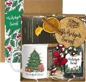 Zestawy upominkowe - Zestaw prezentowy Prezent na Święta Mikołaja Herbata Baton Kubek Czekolada - miniaturka - grafika 1