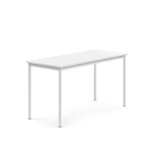 Stół SONITUS, 1400x600x720 mm, laminat biały, biały - Meble do szkół i przedszkoli - miniaturka - grafika 1