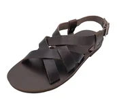 Sandały męskie - Brązowe greckie sandały z naturalnej skóry SANDINISTA S4838 [Rozmiar: 42] - miniaturka - grafika 1