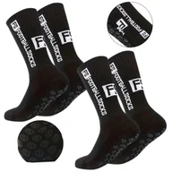 Piłka nożna - 2x Skarpety antypoślizgowe PIŁKARSKIE GETRY 38-45 CZARNE 2 PARY - miniaturka - grafika 1