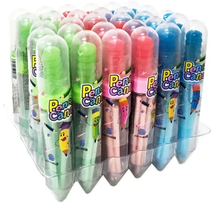 PENCIL CANDY LIZAK OŁÓWEK PATYCZKI OWOCOWE 30SZT - Gumy do żucia, lizaki, dropsy - miniaturka - grafika 1