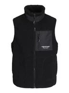 Garnitury - Bestseller A/S Męska kamizelka Jorvesterbro Teddy Bodywarmer Sn, czarny, XXL - miniaturka - grafika 1