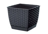 Donice - Prosperplast Doniczka Ratolla Square DRLK250 antracyt - miniaturka - grafika 1