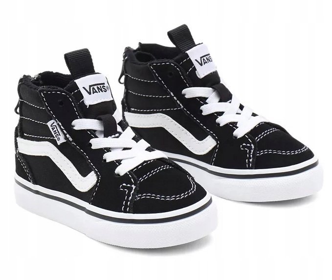 VANS TRAMPKI DZIECIĘCE WYSOKIE CZARNE ZE SKÓRĄ NA ZAMEK 20 1Ż4C