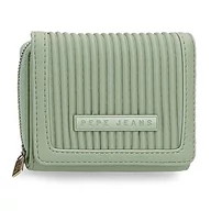 Portfele - Pepe Jeans Aurora Portfel Zielony 10x8x3 cms Skóra syntetyczna, Zielony, Billetero con Monedero, Portfel z portfelem - miniaturka - grafika 1