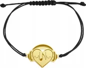 Zawieszki - Radziszewska Jewellery Pozłacana Bransoletka SERCE I SŁUCHAWKI Dedykacja - miniaturka - grafika 1