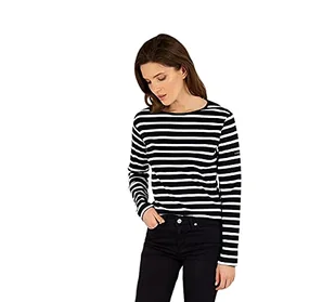 Armor Lux Damska koszulka Crozon, Wielokolorowa (granatowa/Blanc Bi8), XS (Producenta Rozmiar: 0) - Koszulki i topy damskie - miniaturka - grafika 1