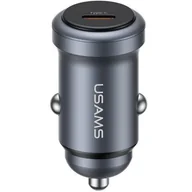 Ładowarki samochodowe - Ładowarka samochodowa USAMS CC321 Aluminium 30W PD USB-C tarnish - miniaturka - grafika 1