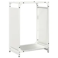 Wózki magazynowe - vidaXL Stojak na drewno opałowe biały Stal walcowana na zimno - miniaturka - grafika 1