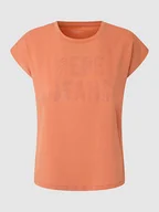 Koszulki i topy damskie - Pepe Jeans Koszulka w kolorze pomarańczowym - miniaturka - grafika 1