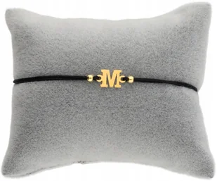 Bransoletka sznurkowa dowolna LITERKA LITERA SREBRO 925 pozłacane zaciągana - Bransoletki - miniaturka - grafika 1