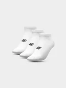 Skarpetki damskie - 4F Skarpety casual przed kostkę (3-pack) damskie - białe 39-42 - miniaturka - grafika 1