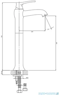 Omnires Art Deco bateria umywalkowa wysoka miedź antyczna AD5112ORB - Baterie umywalkowe - miniaturka - grafika 2