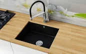 Zlewozmywaki - Exclusive Of Style Zlew Podblatowy Desk Czarny Mat - miniaturka - grafika 1