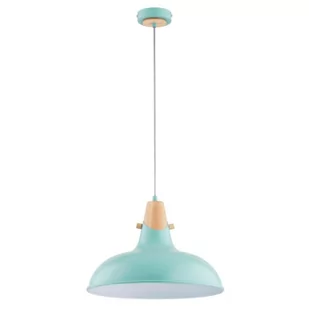Solo lampa wisząca 1xE27 miętowa/drewno 61268 - Lampy sufitowe - miniaturka - grafika 1