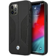 Etui i futerały do telefonów - BMW Etui BMHCP12MRSCSK iPhone 12/12 Pro 6,1" czarny/black hardcase Leather Perforate Sides - miniaturka - grafika 1