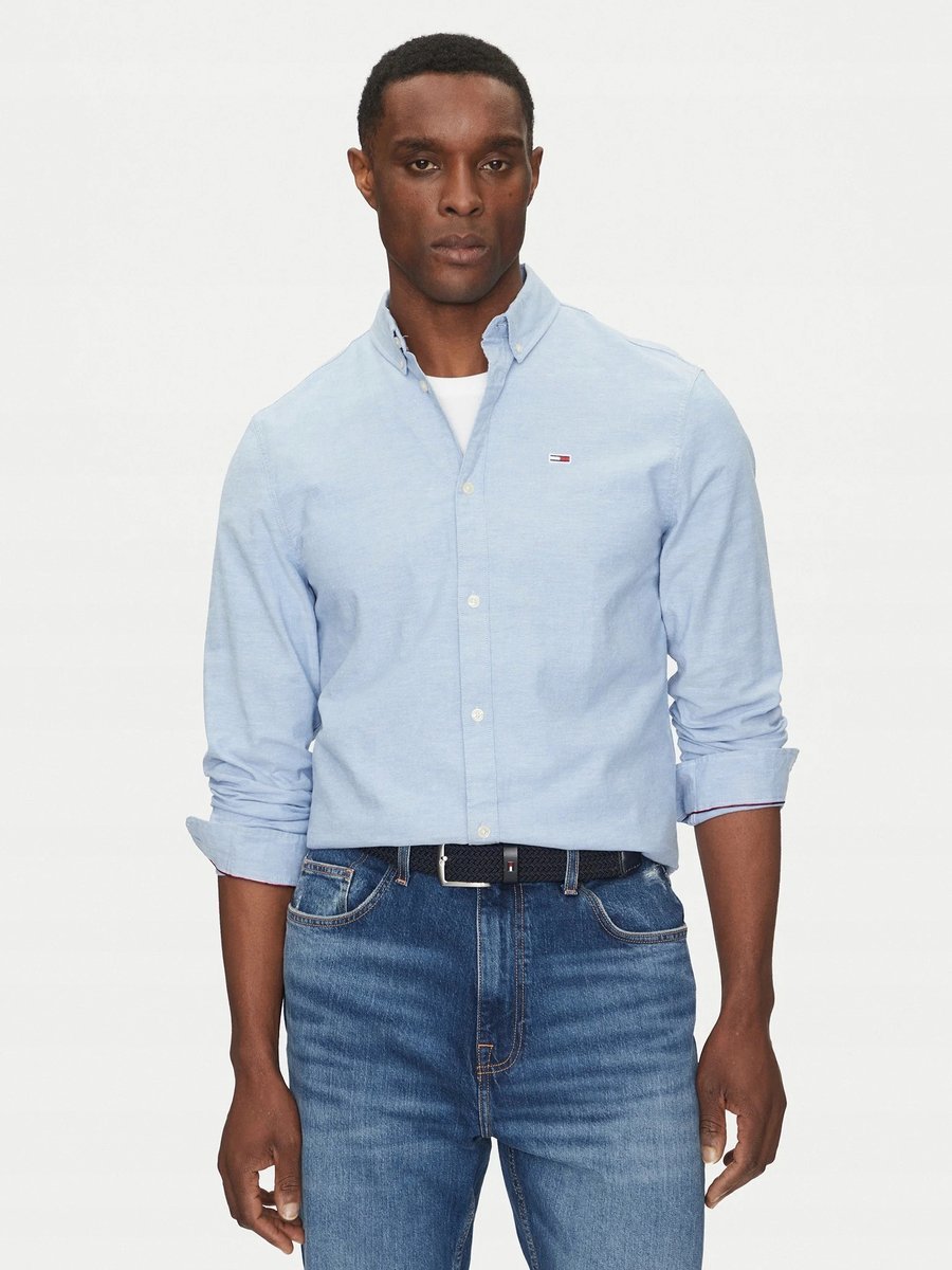 TOMMY JEANS KOSZULA Z DŁUGIM RĘKAWEM LOGO NIEBIESKA L 17AA