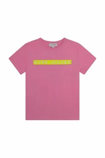 Koszulki dla dziewczynek - Marc Jacobs t-shirt bawełniany dziecięcy kolor różowy - grafika 1
