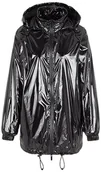Kurtki damskie - Armani Exchange Damska limitowana edycja We Beat As One Glossy Nylon Coat Rain Jacket, czarny, XL - miniaturka - grafika 1