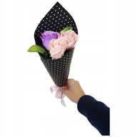 Sztuczne kwiaty - Bukiet róże mydlane kwiaty mydlana 37 cm PREZENT Walentynki DZIEŃ KOBIET - miniaturka - grafika 1