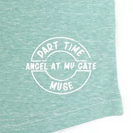 Koszulki i topy damskie - Intimuse Damski top z koronkowymi detalami, turkusowy (miętowy melanż/biały 089), mały - miniaturka - grafika 1