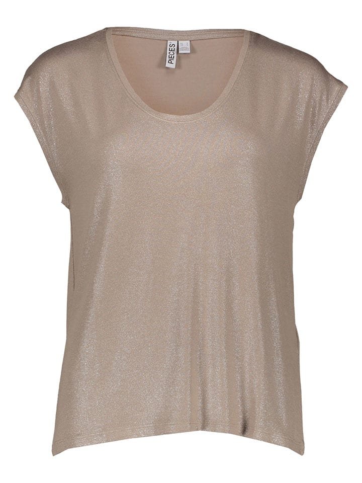 Pieces Koszulka w kolorze beżowym
