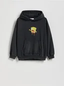 Bluzy dla chłopców - Reserved - Bawełniana bluza SpongeBob - czarny - miniaturka - grafika 1