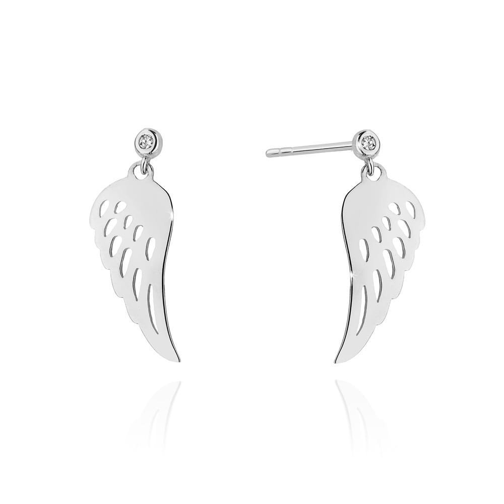 Złote kolczyki Diament 2 x 0,0145ct białe złoto pr. 585